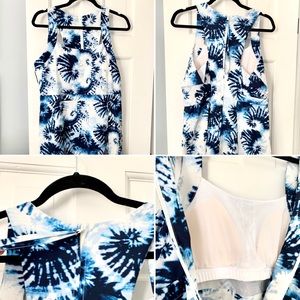 Blue Tie Dye Kyodan Dress (built-in bra & pockets)